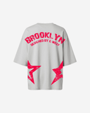 G West Womens Oversized Brooklyn Arch Logo Tee