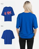 G West Womens Oversized Cursive Logo Black Tee