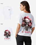 G West Womens Oversized Ice Cream Skull Tee