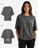 G West Womens Oversized Lighting Skull Tee