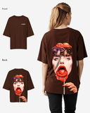 G West Womens Oversized Lollipop Mushroom Oversized Tee