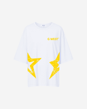 G West Womens Oversized Louisiana Arch Logo Black Tee