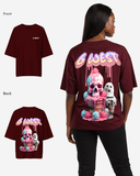 G West Womens Oversized Melting Ice Cream Tee
