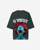 G West Womens Oversized Premium Erupt Brain T-Shirt