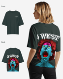 G West Womens Oversized Premium Erupt Brain T-Shirt