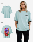 G West Womens Oversized Premium Snake Skull T-Shirt