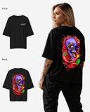 G West Womens Oversized Premium Snake Skull T-Shirt