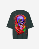 G West Womens Oversized Premium Snake Skull T-Shirt