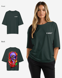 G West Womens Oversized Premium Snake Skull T-Shirt