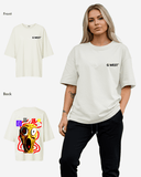 G West Womens Oversized Premium T Shirt Scary Face