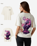 G West Womens Oversized Purple Dragon Tee