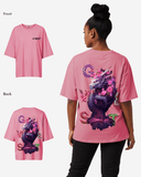 G West Womens Oversized Purple Dragon Tee