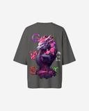 G West Womens Oversized Purple Dragon Tee