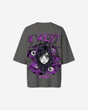 G West Womens Oversized Purple Eye Tee