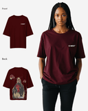 G West Womens Oversized Red Skull Tee