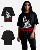 G West Womens Oversized Sinner Black Tee