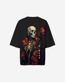 G West Womens Oversized Skull & Rose T Shirt