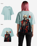 G West Womens Oversized Skull & Rose T Shirt