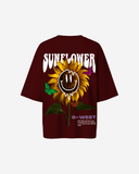 G West Womens Oversized Sunflower Tee