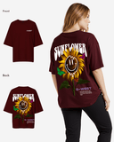 G West Womens Oversized Sunflower Tee
