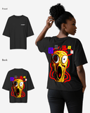 G West Womens Oversized Yellow Face Lifestyle Tee