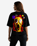 G West Womens Oversized Yellow Face Lifestyle Tee