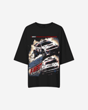 G West WomensRacing Club Double Hit Premium Oversized Tee