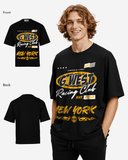 G West Rhinestone Racing Club Oversized Tee
