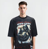 G WEST RHINSTONE HOSTAGAE 3/4 SLEEVES MESH SHORT SET