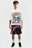 G WEST RHINSTONE MY GIRL 3/4 SLEEVES MESH SHORT SET