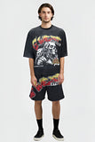 G WEST RHINSTONE SKULL TECH 3/4 SLEEVES MESH SHORT SET