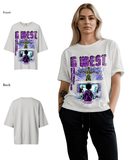 G West Womens Game of G Baby Blue Black Oversized Tee