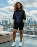 G West Heart Flames Oversized Women's T-Shirt