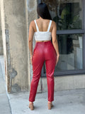 High Waisted Faux Leather Pu Skinny Jeans
