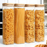 Airtight Borosilicate Glass Pasta Storage Container Set with Flip Lids