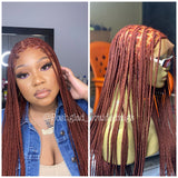 Knotless Braid Wig, HD Full Lace, color 350, Waist Length, Glueless - Gina