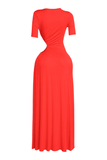 Short Sleeve Cutout Maxi Dress