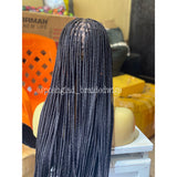 Knotless Braid Wig, Swiss Full Lace, Color 1, Glueless, Small Knots - Patsy