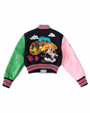Wild and Free Cropped Varsity Jacket {Vegan Leather Sleeves}