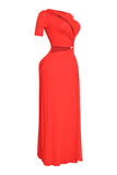 Short Sleeve Cutout Maxi Dress