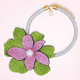 AKA Handcrafted Brilliance Flower Choker Necklace