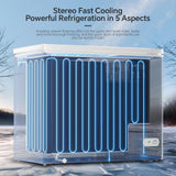 Kismile 7.0/3.5 Cubic Feet Chest Freezer with Removable Basket Free Standing