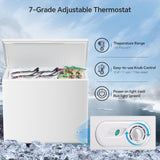 Kismile 7.0/3.5 Cubic Feet Chest Freezer with Removable Basket Free Standing