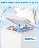Kismile 7.0/3.5 Cubic Feet Chest Freezer with Removable Basket Free Standing