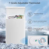Kismile 7.0/3.5 Cubic Feet Chest Freezer with Removable Basket Free Standing