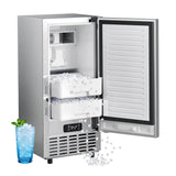 Kismile Commercial Built-in Ice Maker Machine,70Lbs/Day,Under Counter Ice Cube Maker with 24H Timer,Built-in Freestanding Ice Maker for Home & Office(Silver)
