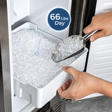 Kismile Commercial Built-in Ice Maker Machine,70Lbs/Day,Under Counter Ice Cube Maker with 24H Timer,Built-in Freestanding Ice Maker for Home & Office(Silver)