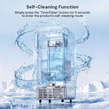 Kismile Commercial Built-in Ice Maker Machine,70Lbs/Day,Under Counter Ice Cube Maker with 24H Timer,Built-in Freestanding Ice Maker for Home & Office(Silver)