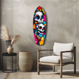 Vintage Skulls Glass Wall Art