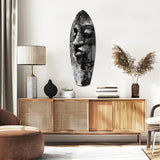 Grunge Painted Face Surfboard Glass Wall Art